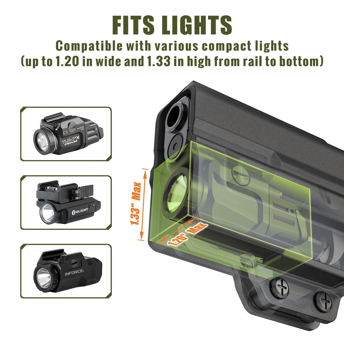 MUNALO IWB Holster Compatible with Glock 19 (Gen 3/4/5) with Flashlight, 19X, 44, 45, 23, 32 with Light Concealed Carry Holster with Concealment Claw Ideal for Appendix Inside Waistband