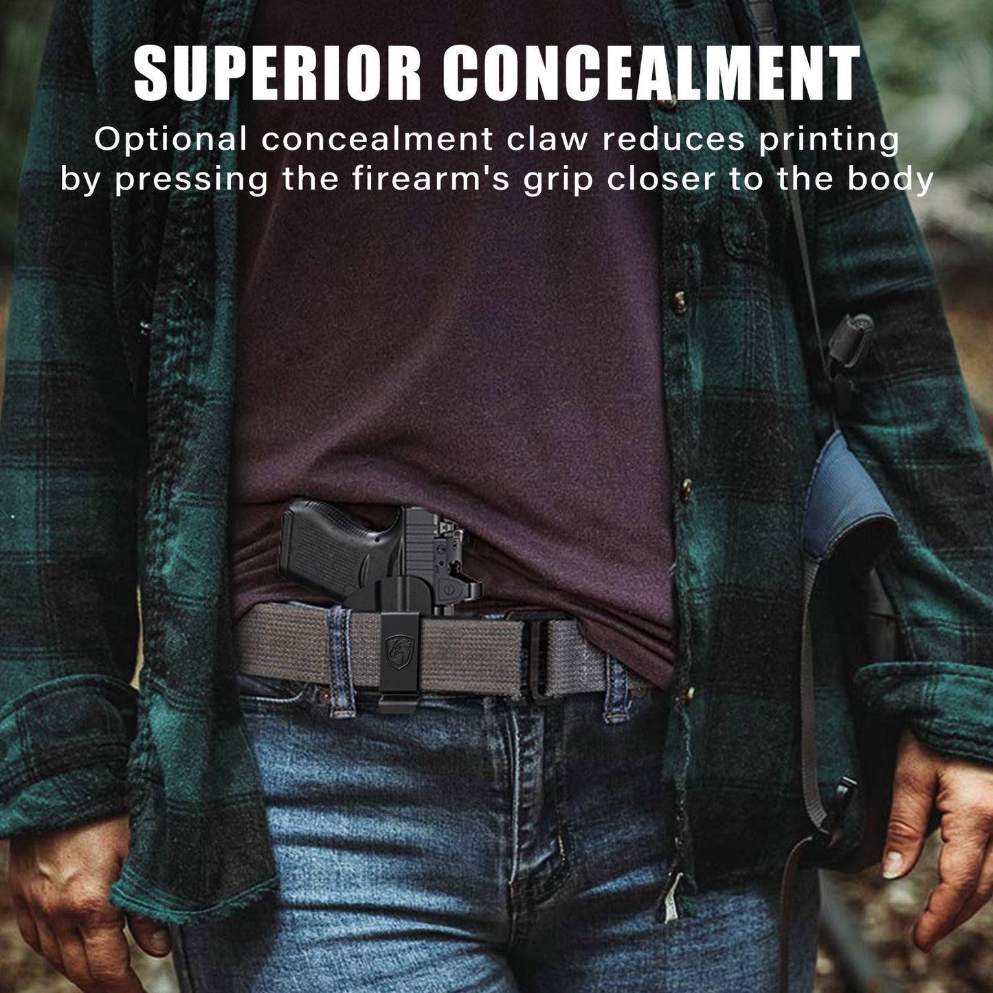 MUNALO IWB Holster Compatible with Glock 43, 43X, 43X MOS - Concealed Carry Holster with Concealment Claw Ideal for Appendix Inside Waistband