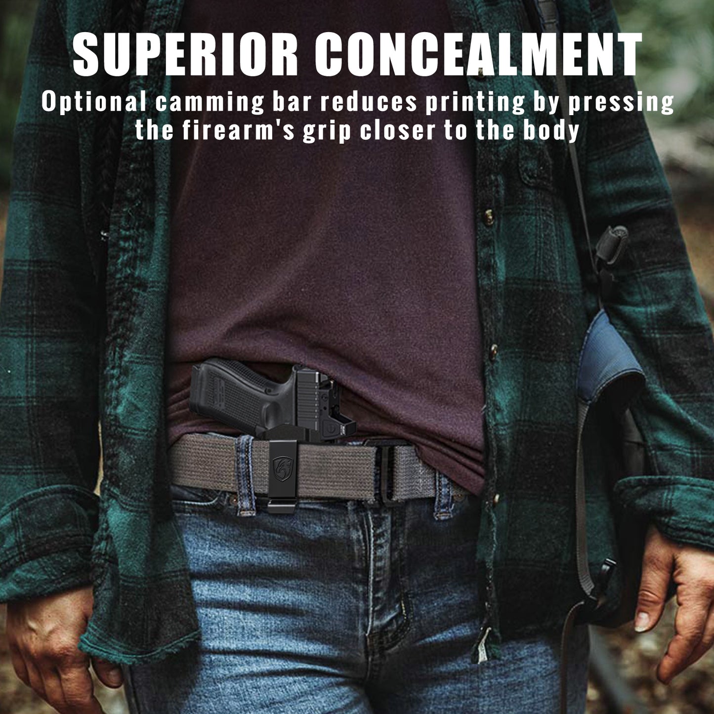 MUNALO IWB Holster Compatible with Glock 19 (Gen 3/4/5) with Flashlight, 19X, 44, 45, 23, 32 with Light Concealed Carry Holster with Concealment Claw Ideal for Appendix Inside Waistband