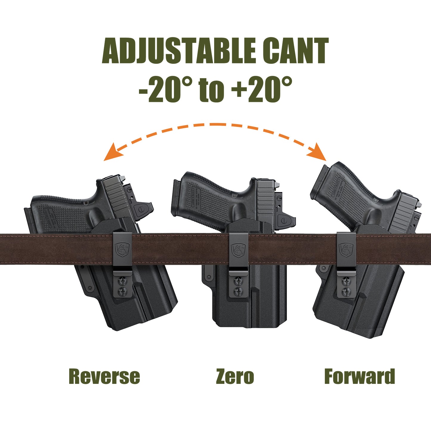 MUNALO IWB Holster Compatible with Glock 19 (Gen 3/4/5) with Flashlight, 19X, 44, 45, 23, 32 with Light Concealed Carry Holster with Concealment Claw Ideal for Appendix Inside Waistband