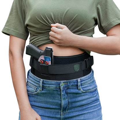 MUNALO Belly Band Holster for Women & Men Concealed Carry Gun Holsters Tactical Pistol Belt Compatible with Any Kydex Holster for Running, Hiking, Jogging & EDC (Kydex Holster not Included)