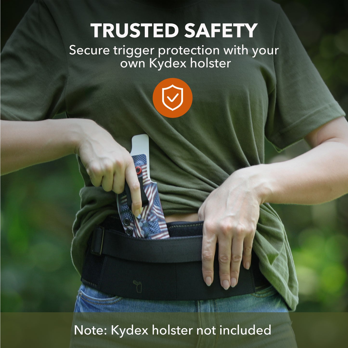 MUNALO Belly Band Holster for Women & Men Concealed Carry Gun Holsters Tactical Pistol Belt Compatible with Any Kydex Holster for Running, Hiking, Jogging & EDC (Kydex Holster not Included)