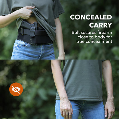 MUNALO Belly Band Holster for Women & Men Concealed Carry Gun Holsters Tactical Pistol Belt Compatible with Any Kydex Holster for Running, Hiking, Jogging & EDC (Kydex Holster not Included)