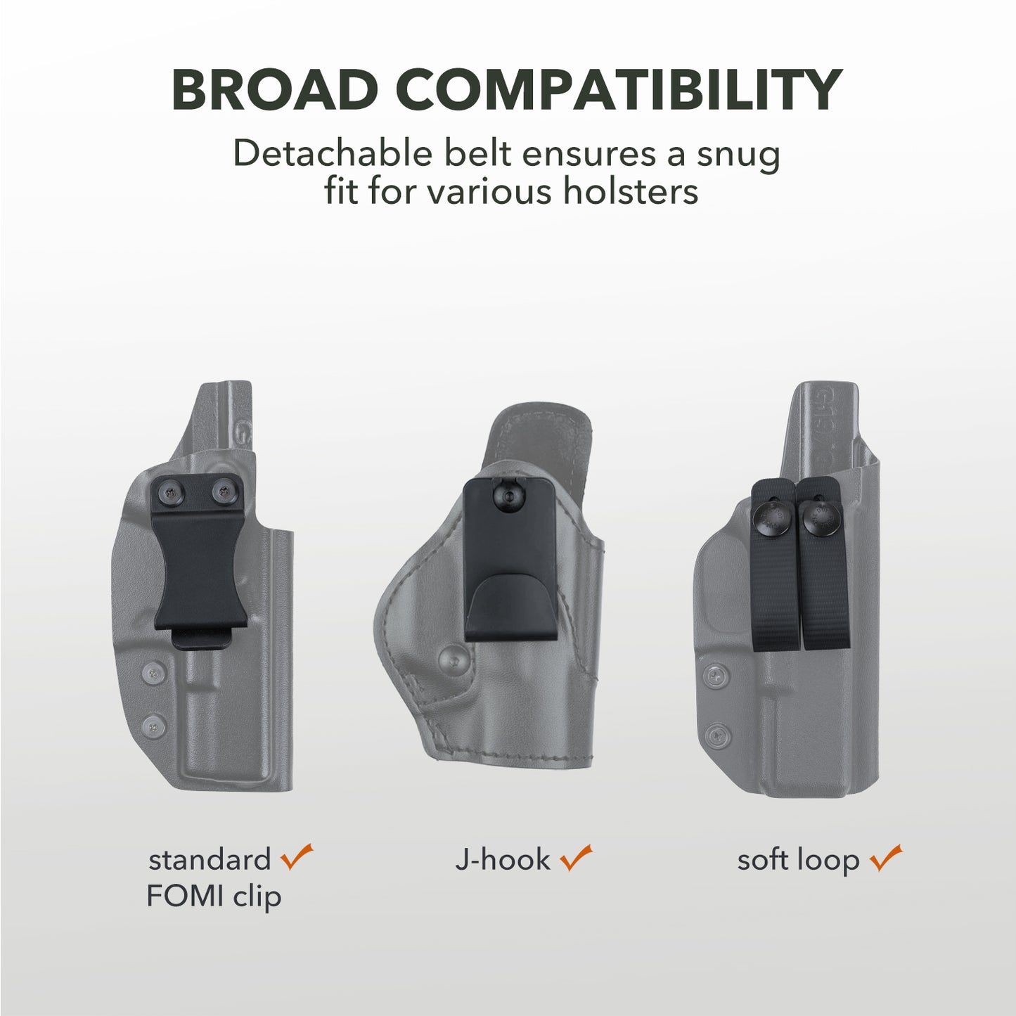 MUNALO Belly Band Holster for Women & Men Concealed Carry Gun Holsters Tactical Pistol Belt Compatible with Any Kydex Holster for Running, Hiking, Jogging & EDC (Kydex Holster not Included)