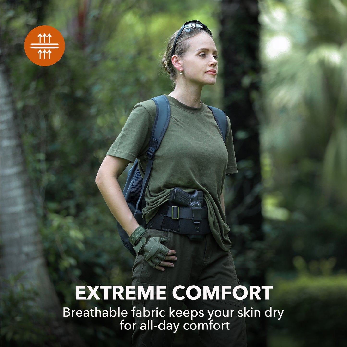 MUNALO Belly Band Holster for Women & Men Concealed Carry Gun Holsters Tactical Pistol Belt Compatible with Any Kydex Holster for Running, Hiking, Jogging & EDC (Kydex Holster not Included)