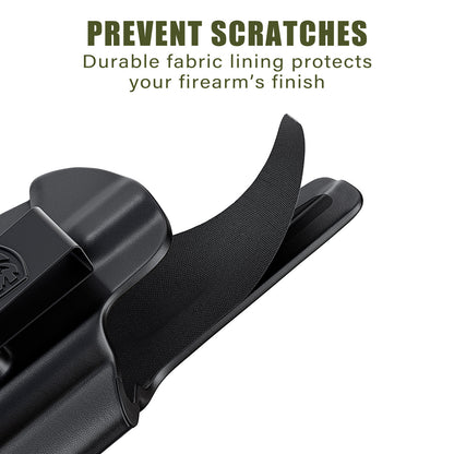 IWB Holster Compatible with Glock 19, 19X, 44, 45, 23, 32 - Concealed Carry Holster with Optic Cut, Appendix Inside Waistband (Right Hand)