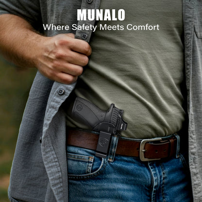 MUNALO IWB Holster for Smith & Wesson Bodyguard 2.0, with Claw, Right Hand | Concealed carry, hybrid build for comfort, fabric lining protects your firearm's finish, concealment claw, optic cut