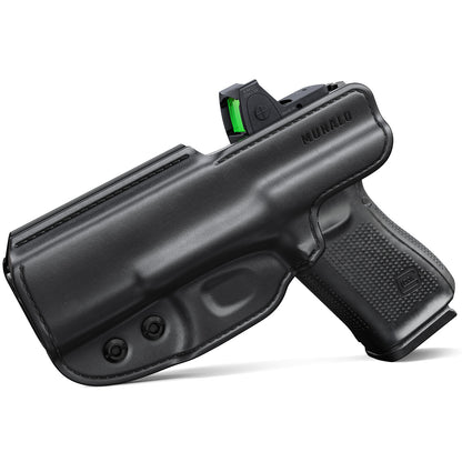 MUNALO Hybrid Holster Concealed Carry Compatible with Glock 19 (Gen 3/4/5), 19X, 44, 45, 23, 32 - IWB Holster with Concealment Claw Ideal for Appendix Inside Waistband