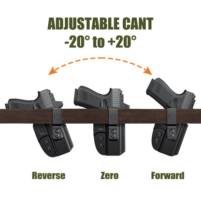 MUNALO Hybrid Holster Concealed Carry Compatible with Glock 19 (Gen 3/4/5), 19X, 44, 45, 23, 32 - IWB Holster with Concealment Claw Ideal for Appendix Inside Waistband
