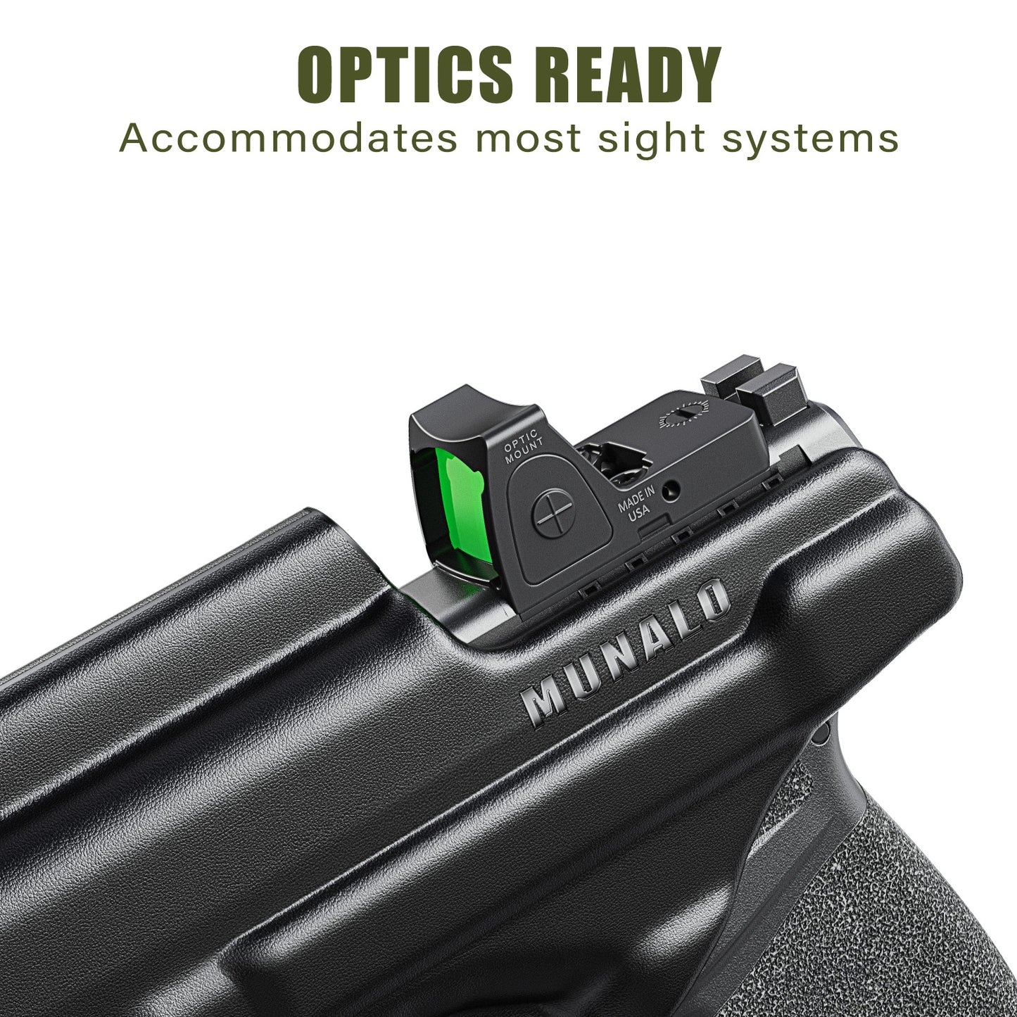 MUNALO IWB Holster Compatible with Springfield Armory Hellcat Micro-Compact 9mm (Standard & OSP Models) - Concealed Carry Hybrid Holster with Optic Cut, Appendix Inside Waistband, Right-Hand