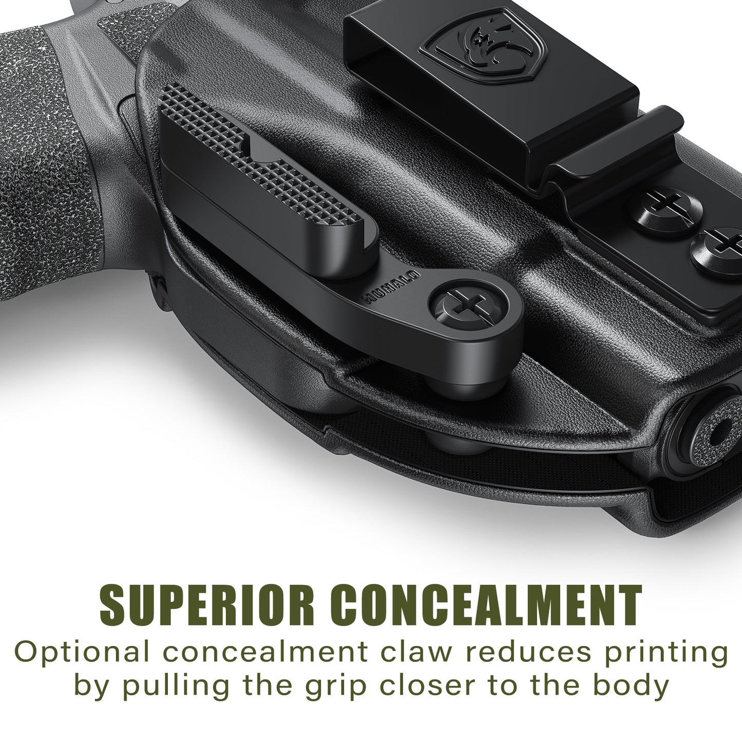 MUNALO IWB Holster Compatible with Springfield Armory Hellcat Micro-Compact 9mm (Standard & OSP Models) - Concealed Carry Hybrid Holster with Optic Cut, Appendix Inside Waistband, Right-Hand