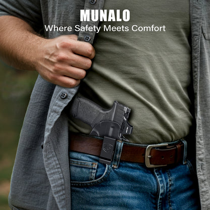 MUNALO IWB Holster Compatible with Springfield Armory Hellcat Micro-Compact 9mm (Standard & OSP Models) - Concealed Carry Hybrid Holster with Optic Cut, Appendix Inside Waistband, Right-Hand