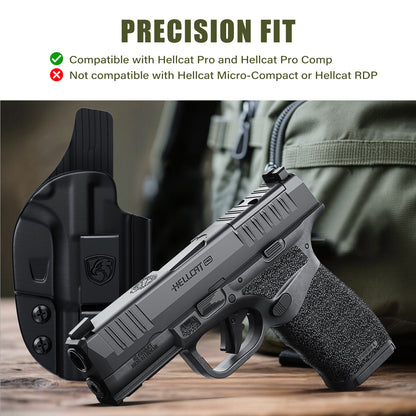MUNALO IWB Holster Compatible with Springfield Armory Hellcat Pro - Hybrid Multi-Layer Concealed Carry Holster with Optic Cut, Appendix Carry, Right-Hand Draw