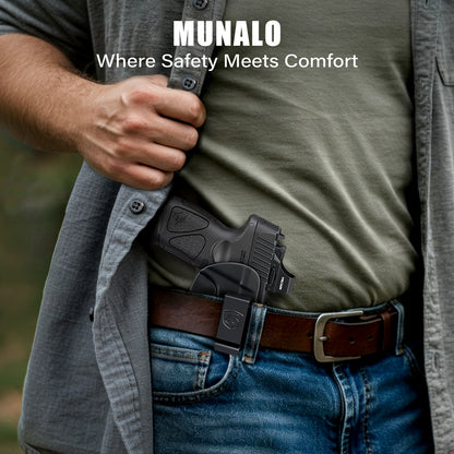 MUNALO IWB Holster Compatible with Taurus G3C, G3X, G2C, PT111 / PT140 Millennium G2 - Hybrid Concealed Carry Holster with Optic Cut, Appendix Carry, 9mm/.40, Right-Hand Draw