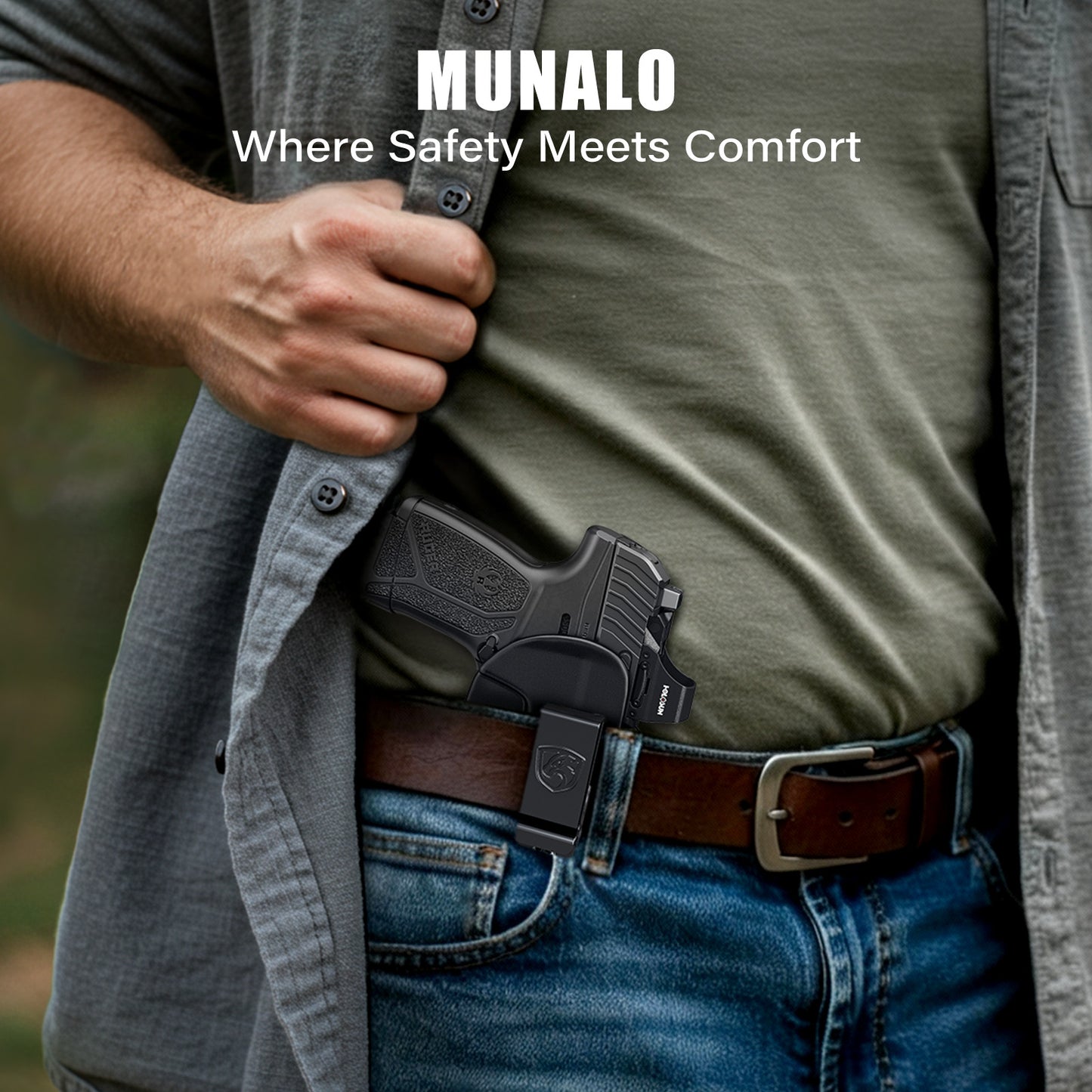 MUNALO IWB Holster Compatible with Ruger MAX-9 3.20" Barrel (Standard & ReadyDot) - Hybrid Concealed Carry Holster with Optic Cut, Appendix Carry Inside Waistband, Right-Hand Draw