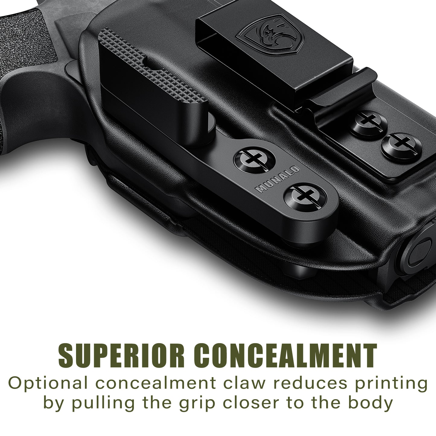 MUNALO IWB Holster Compatible with Sig Sauer P365-XMACRO, P365-XMACRO COMP, P365-XMACRO TACOPS - Hybrid Multi-Layer Concealed Carry Holster with Optic Cut, Appendix Carry, Right-Hand Draw