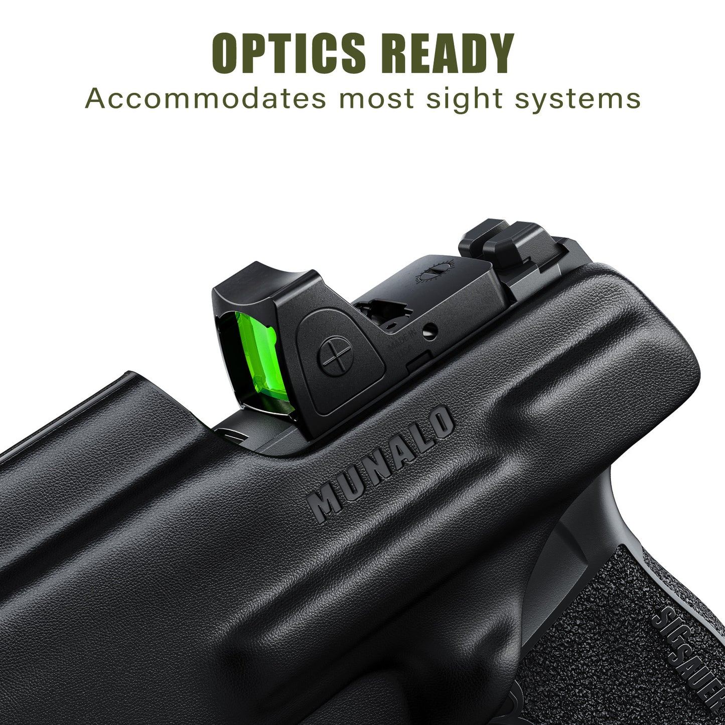 MUNALO IWB Holster Compatible with SIG Sauer P365, P365X and P365 SAS - Concealed Carry Holster with Optic Cut, Appendix Inside Waistband